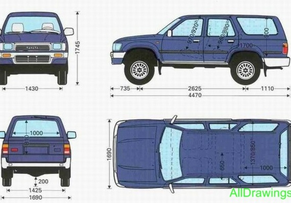 Toyota 4Runner (1995) (Toyota 4Ranner (1995)) - drawings (drawings) of the car